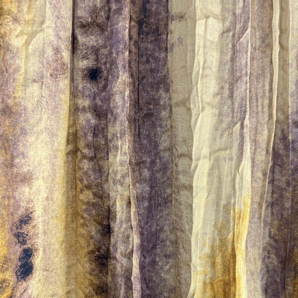 MNG Mango Exclusive Collection Skirt Maxi Watercolor Crinkle Pleated Medium - Picture 10 of 15